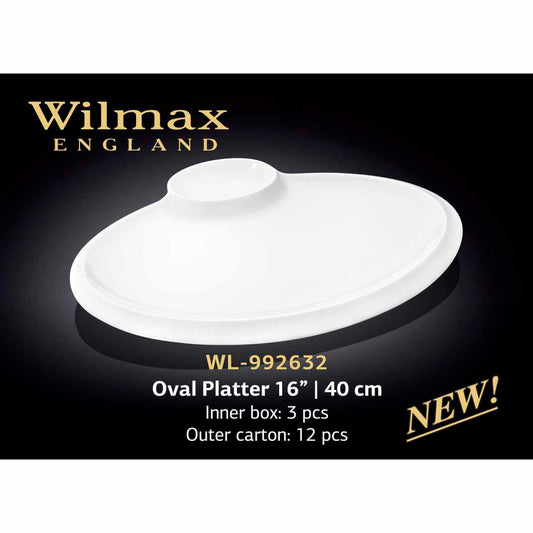 16" | 40 CM OVAL PLATTER - WHITE - WILMAX # WL-992632
