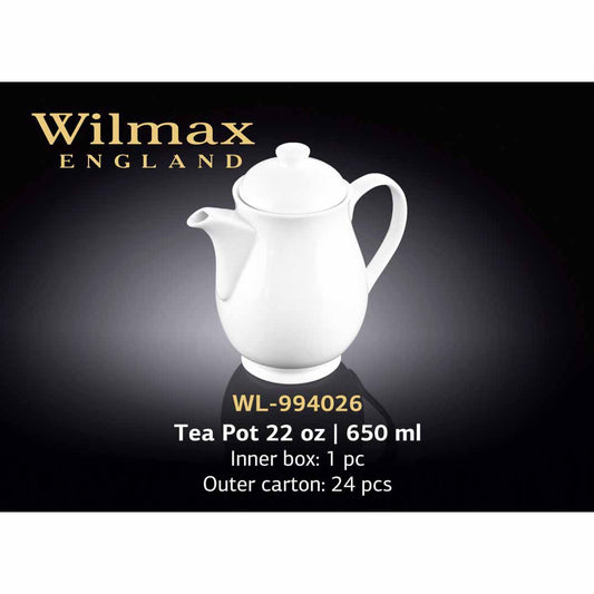 22 OZ TEAPOT - WHITE - WILMAX # WL-994026