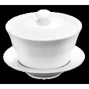 TEACUP WITH COVER & SAUCER - WHITE - WILMAX # WL-994037