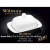 7.5" X 5" X 3.5" | 19 X 12.5 BUTTER DISH - WHITE - WILMAX # WL-996109