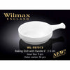 6" | 15 CM BAKING DISH WITH HANDLE - WHITE - WILMAX # WL-997013