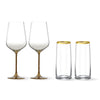JOVIAL TOAST SET HONGKONG HIP BORDEAUX 770 ML & SERENE LONG DRINK 400 ML SET OF 4