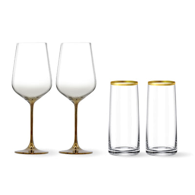 JOVIAL TOAST SET HONGKONG HIP BORDEAUX 770 ML & SERENE LONG DRINK 400 ML SET OF 4