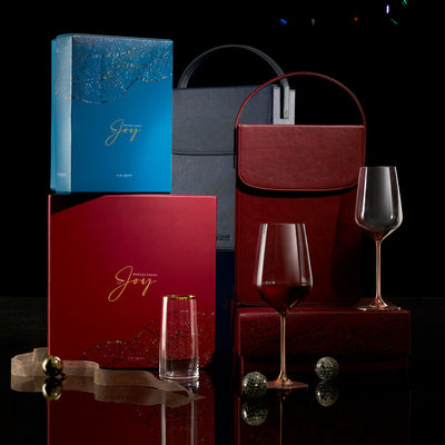 JOVIAL TOAST SET HONGKONG HIP BORDEAUX 770 ML & SERENE LONG DRINK 400 ML SET OF 4